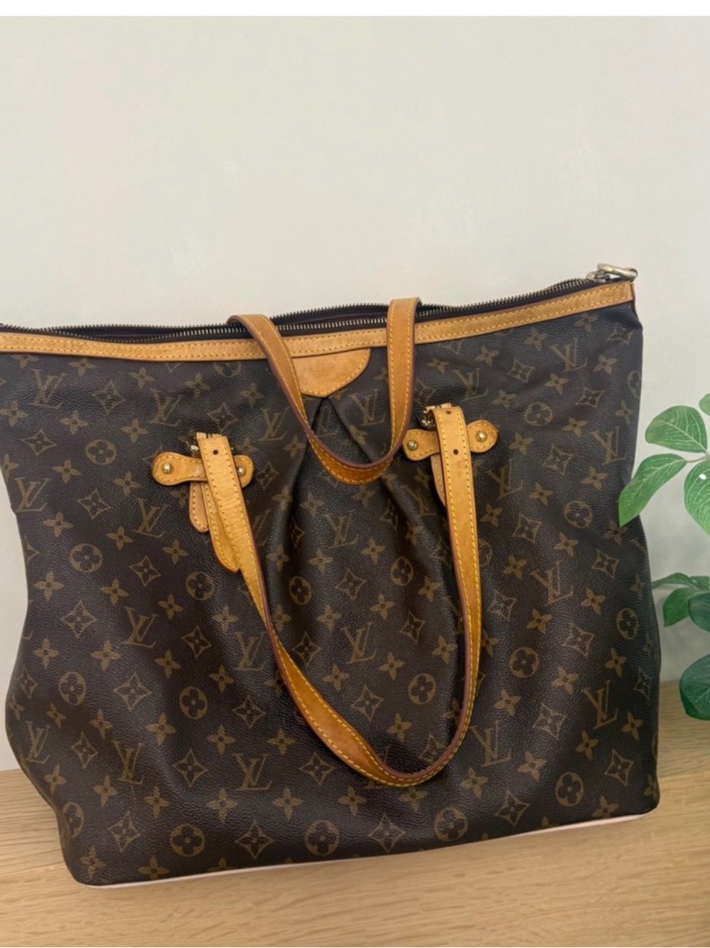 Louis Vuitton Monogram Canvas Tote in Brown with Vachetta Trim
